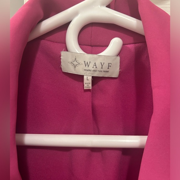 WAYF Romee Feather Trim Blazer in Pink- L - Picture 2 of 4